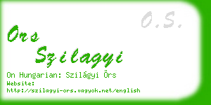 ors szilagyi business card