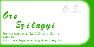 ors szilagyi business card